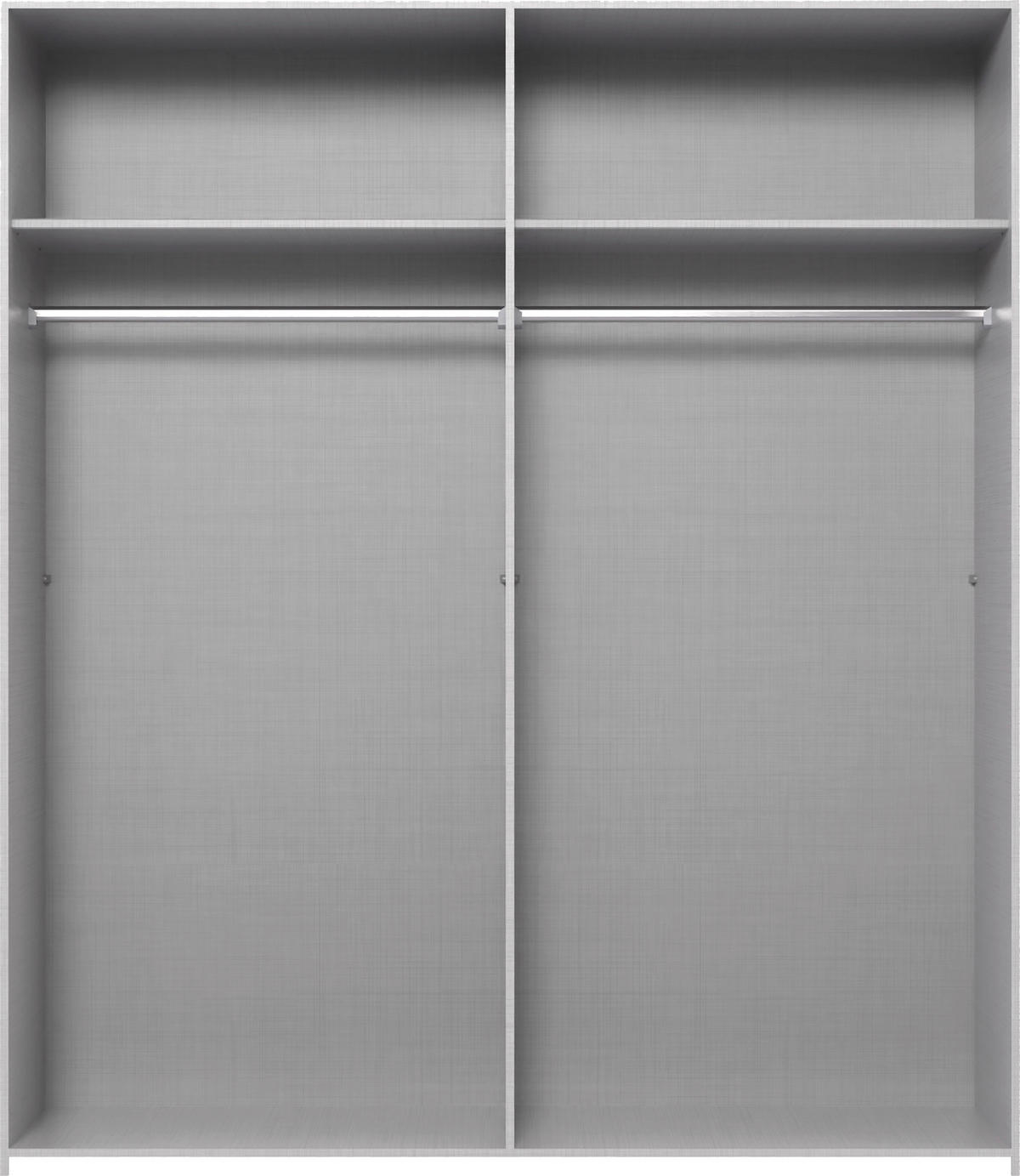 KLEIDERSCHRANK 180/210/58 cm,  in Weiß, 4 Tür(en)  - Schwarz/Weiß, KONVENTIONELL, Glas/Holzwerkstoff (180/210/58cm) - Boxxx
