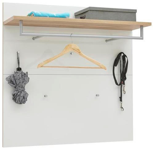ŠATNÍ PANEL, bílá, barvy dubu, 97/97/30 cm - bílá/barvy dubu, Design, kompozitní dřevo/sklo (97/97/30cm) - Voleo