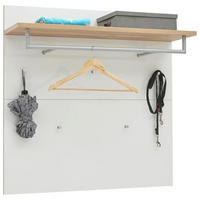 GARDEROBENPANEEL  in 97/97/30 cm  - Weiss/Eichefarben, Design, Glas/Holzwerkstoff (97/97/30cm) - Voleo