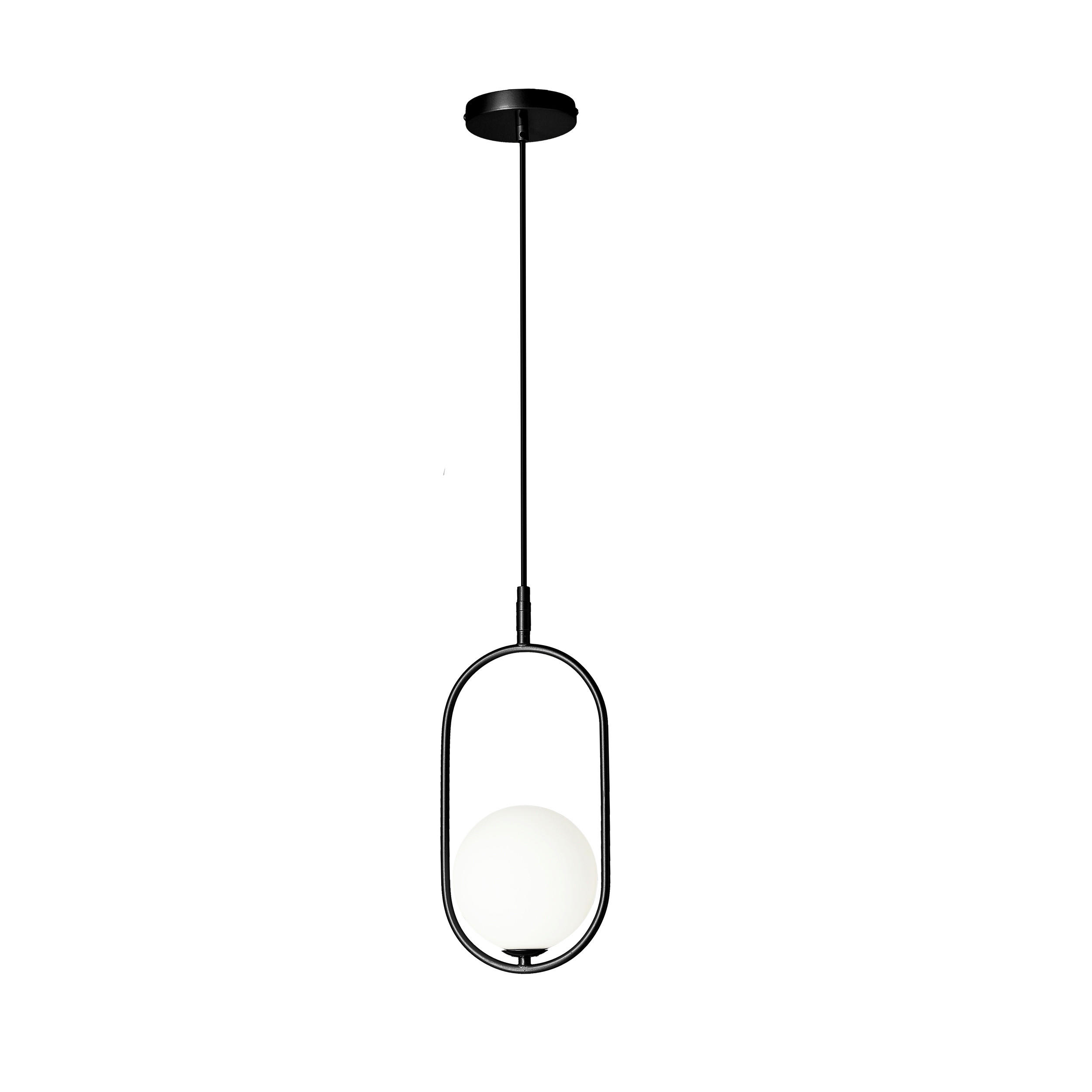 PENDELLEUCHTE 18.5/15/120 cm  - Schwarz/Weiß, Design, Metall (18.5/15/120cm)