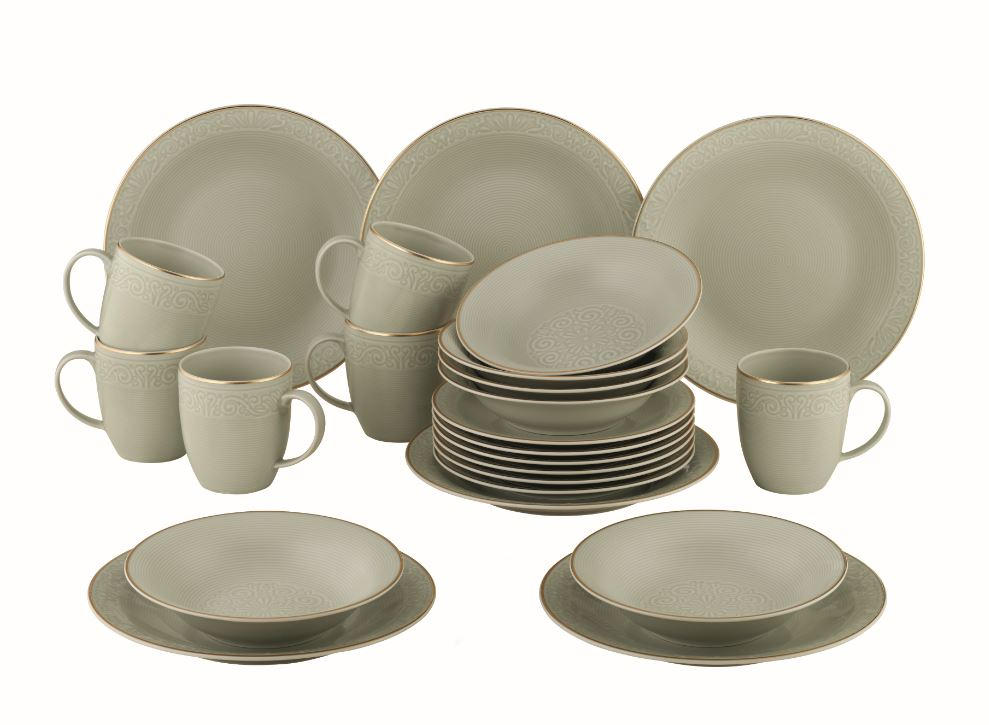 KOMBISERVICE 24-teilig 6 Personen  - Basics, Keramik (39/32,5/29,5cm) - Van Well