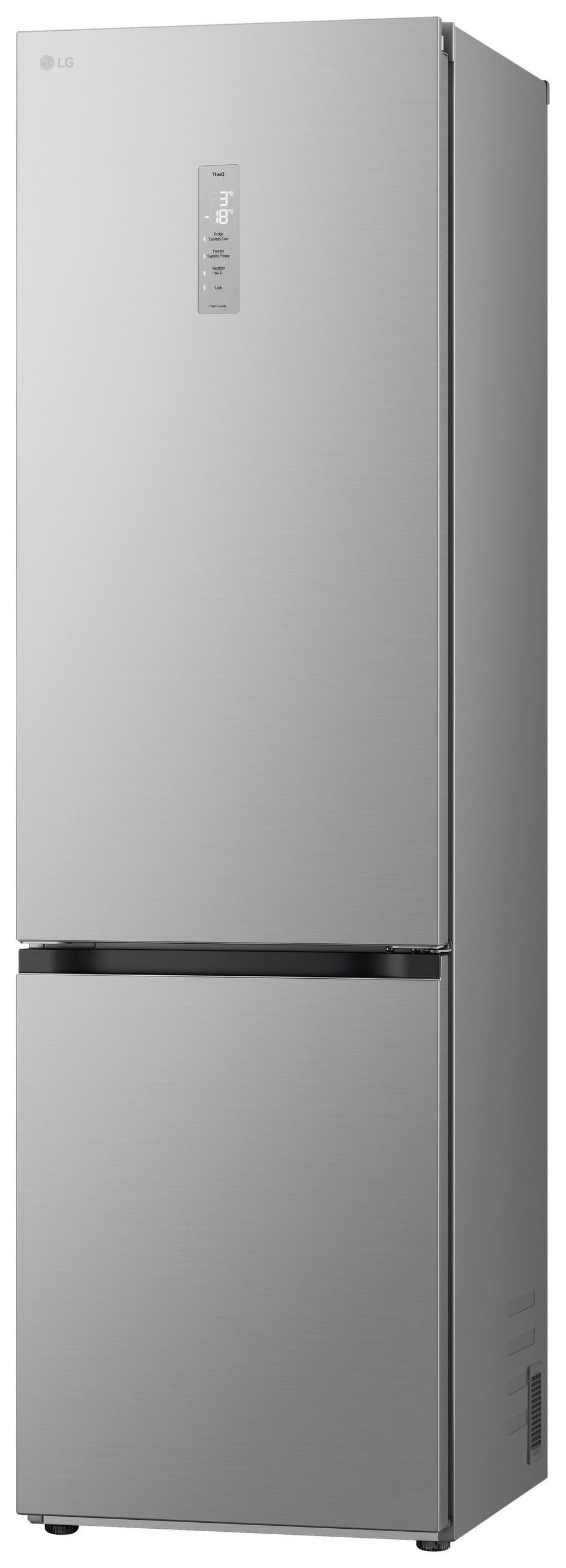 KÜHL-GEFRIER-KOMBINATION 59.5/203/75 cm GBV7270CPY  - Edelstahlfarben, Trend, Glas/Kunststoff (59.5/203/75cm) - LG