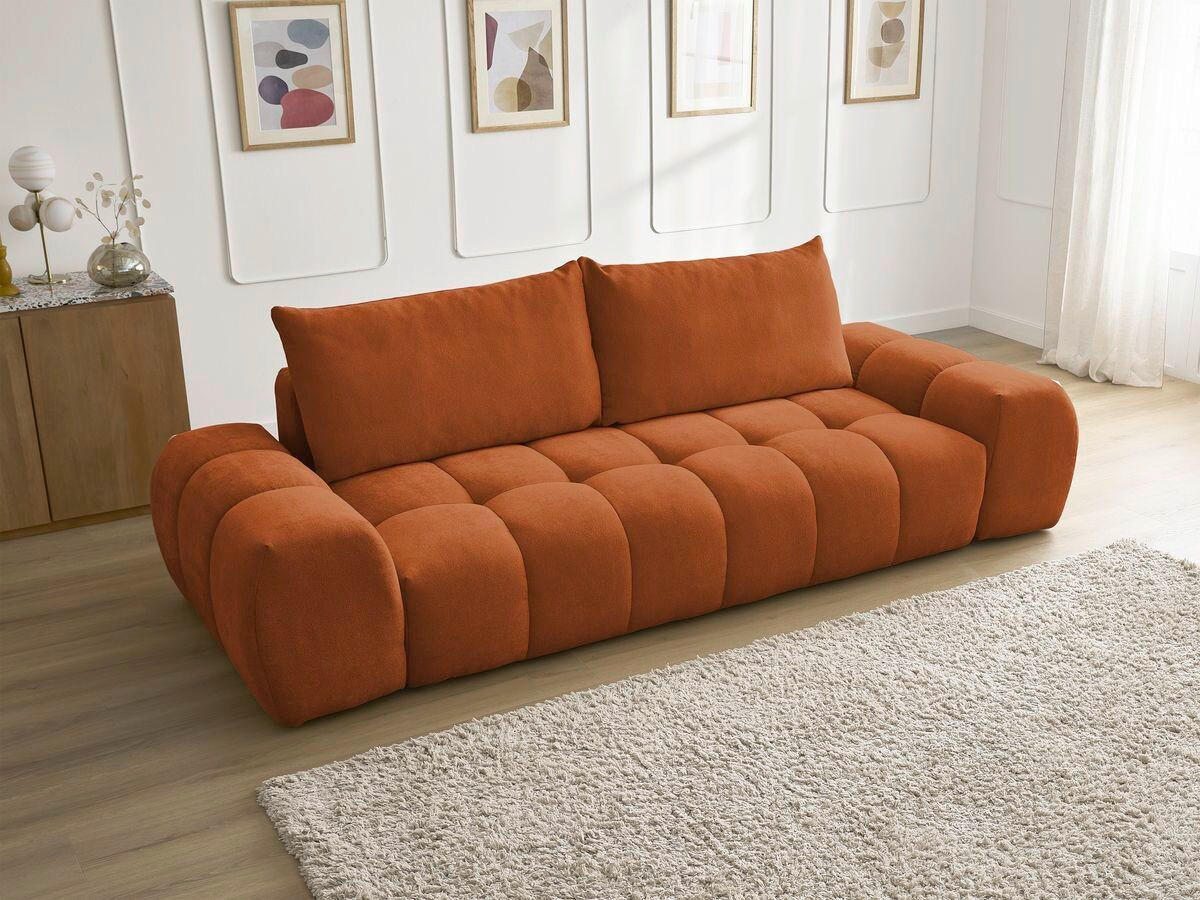 3-SITZER-SOFA EVEREST Struktur Orange  - Schwarz/Orange, MODERN, Kunststoff/Textil (278/90/115cm)