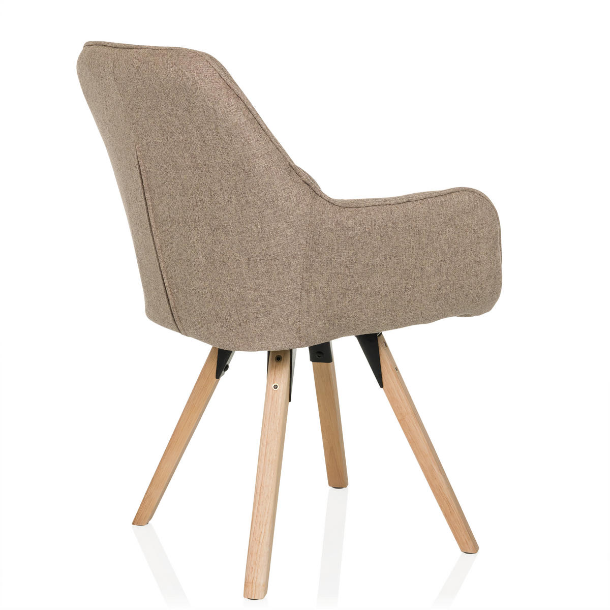 ARMLEHNSTUHL   Flachgewebe  Beige  - Beige/Buchefarben, MODERN, Holz/Textil (56/84/62cm) - MID.YOU
