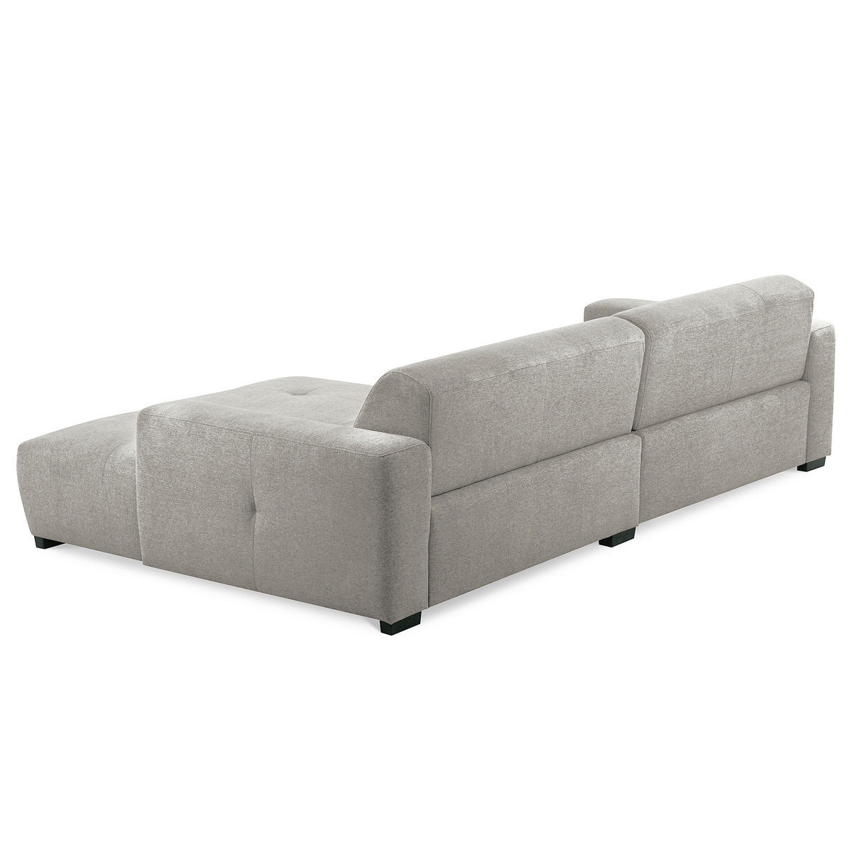 ECKSOFA AUSTIN Hellgrau Flachgewebe Sitztiefenverstellung  - Hellgrau/Schwarz, Design, Kunststoff/Textil (286/169cm) - Livetastic