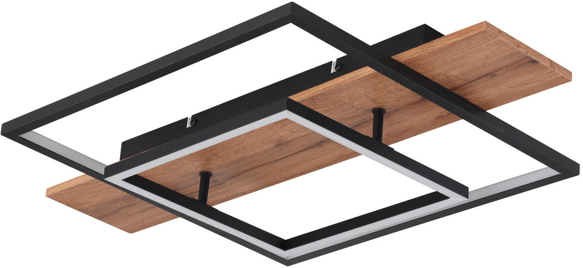 LED-DECKENLEUCHTE 23,96 W    60/40/10 cm  - Opal/Schwarz, Basics, Holzwerkstoff/Kunststoff (60/40/10cm) - Novel