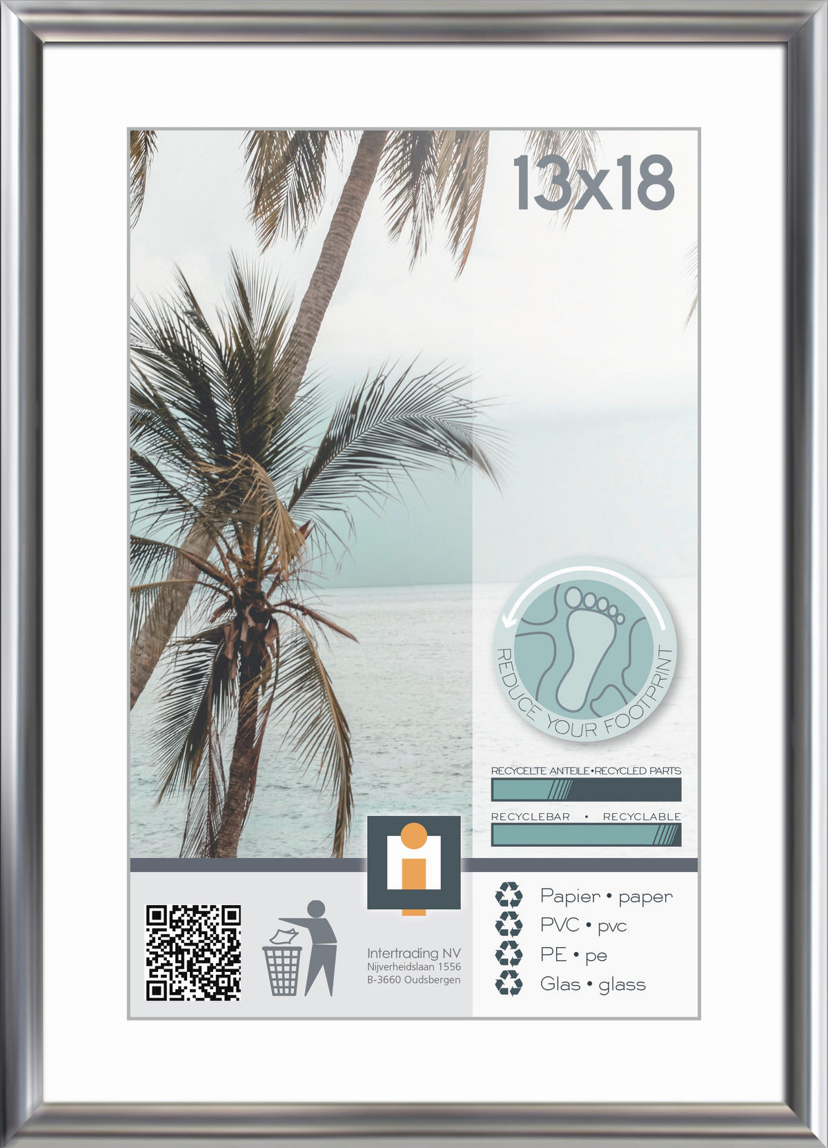 BILDERRAHMEN Silberfarben  - Silberfarben, Basics, Glas/Kunststoff (14/19cm)