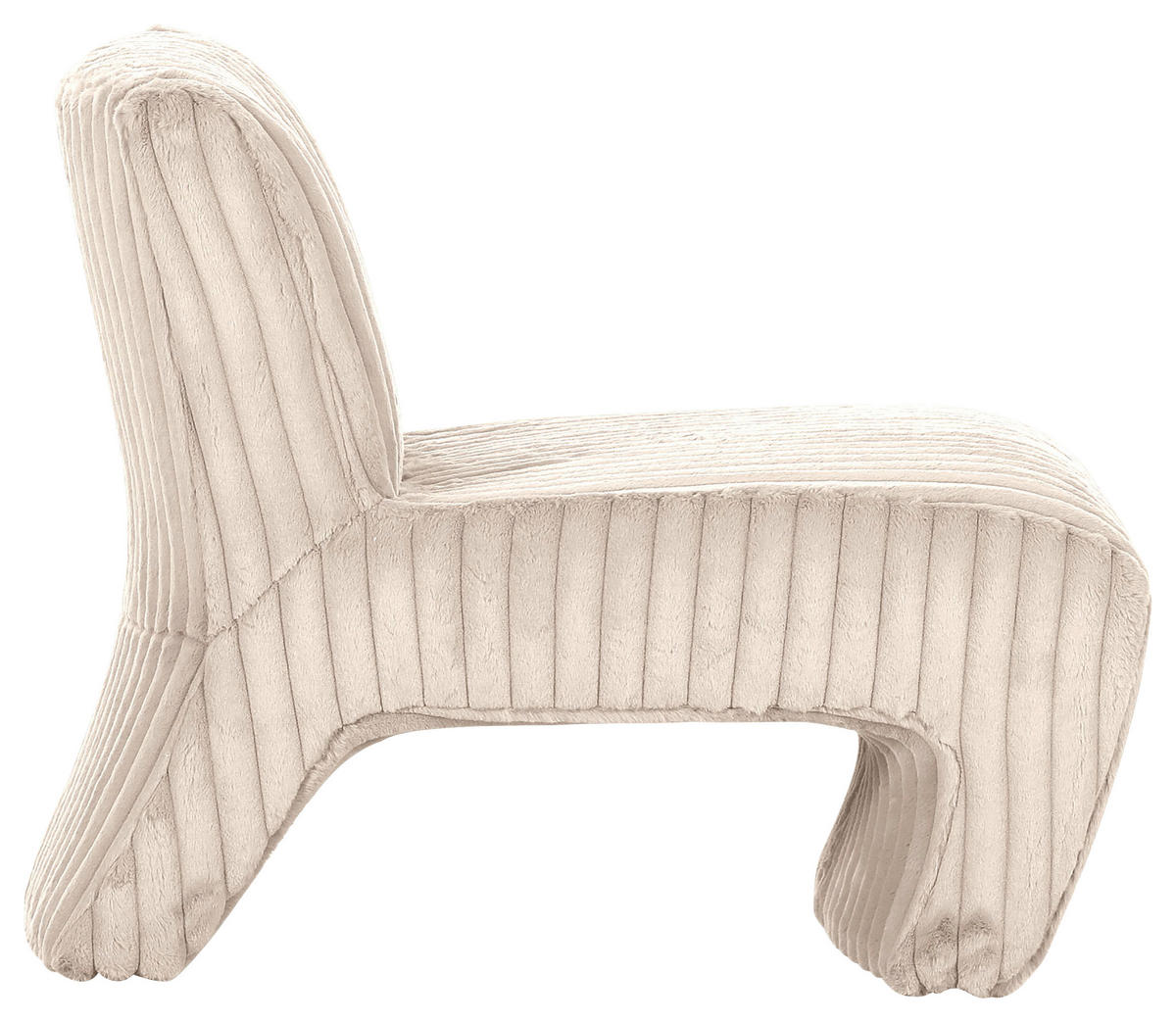 SESSEL in Cord Creme  - Creme/Schwarz, Konventionell, Kunststoff/Textil (68/72/89cm) - MID.YOU