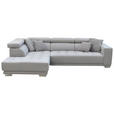 ECKSOFA  in Chenille Hellgrau  207/301 cm  - Chromfarben/Hellgrau, Design, Textil (207/301cm) - Xora