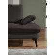 ECKSOFA in Chenille, Mikrofaser Mokka  - Schwarz/Mokka, Design, Textil/Metall (157/299cm) - Dieter Knoll