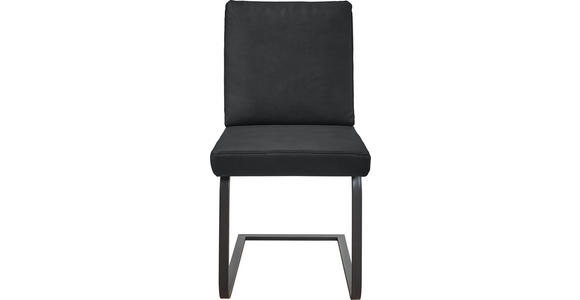 SCHWINGSTUHL in Stahl Mikrofaser - Dunkelgrau/Schwarz, Design, Textil/Metall (46/92/60cm) - Dieter Knoll