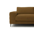 ECKSOFA  in Flachgewebe Goldfarben  253/177 cm  - Goldfarben/Schwarz, Design, Textil/Metall (253/177cm) - Dieter Knoll
