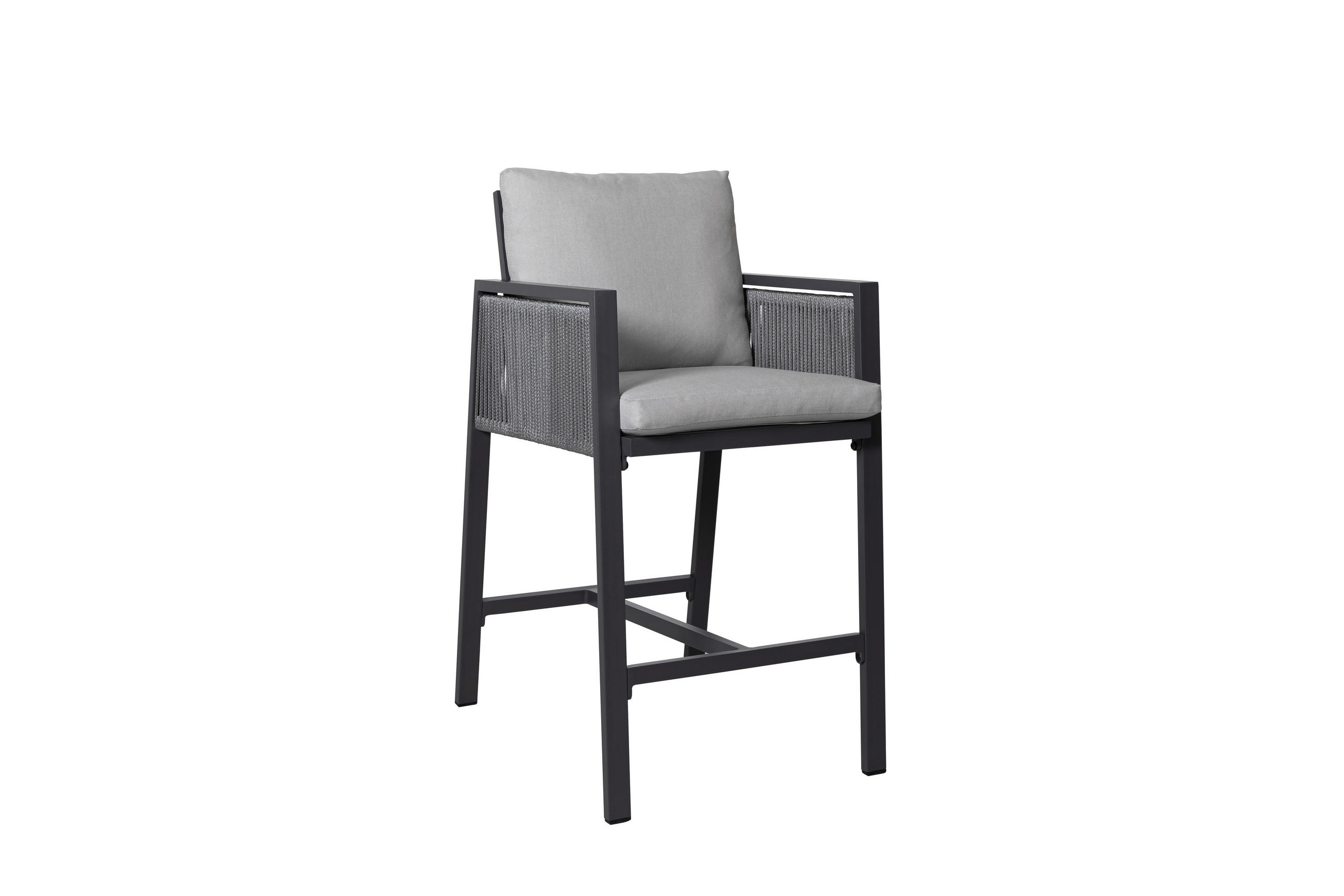 VRTNA BARSKA STOLICA  svijetlo siva  metal, tekstil      - svijetlo siva, Design, metal/tekstil (54/99/68cm) - Amatio