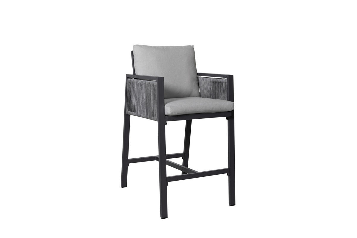 VRTNA BARSKA STOLICA  svijetlo siva  metal, tekstil      - svijetlo siva, Design, metal/tekstil (54/99/68cm) - Amatio