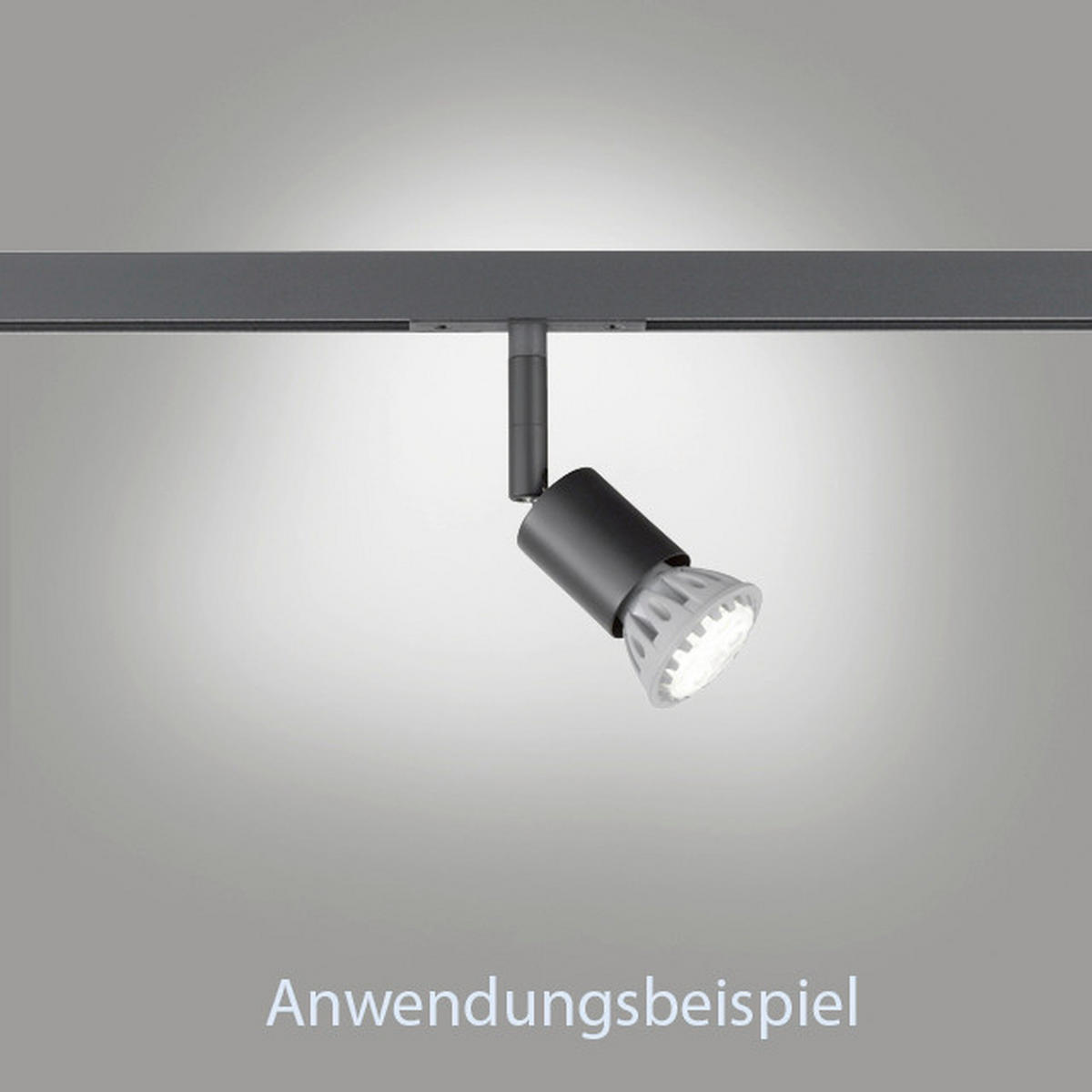 SCHIENENSYSTEM-STRAHLER - Schwarz, Basics, Metall (3,5/12cm) - Fischer & Honsel