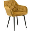 ARMLEHNSTUHL  in Samt  - Gelb/Schwarz, MODERN, Textil/Metall (61/85/45cm) - Livetastic