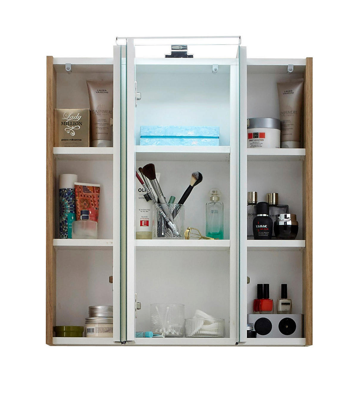 TÜKRÖS SZEKRÉNY 65/70/16 cm  - króm/tölgyfa, Konventionell, műanyag/faalapú anyag (65/70/16cm) - Xora