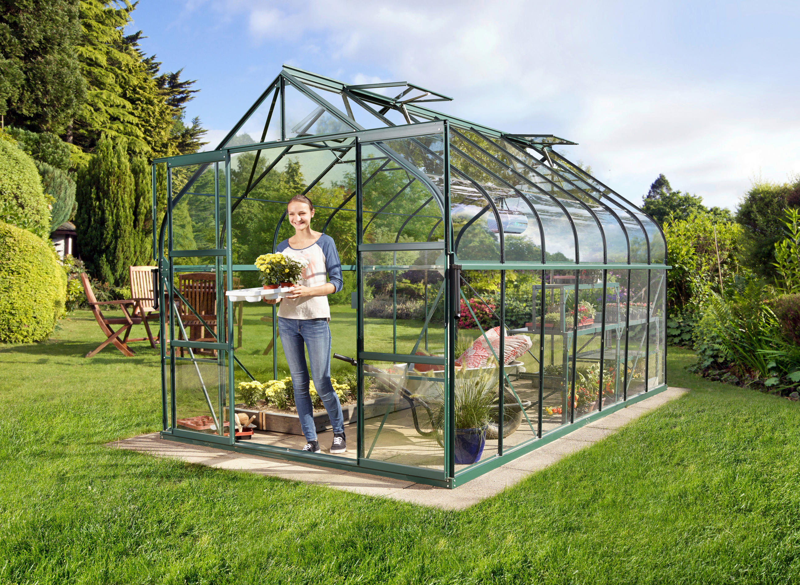 Gewächshausbausatz Diana 11500 11,5 M2 Metall/glas