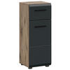 MIDISCHRANK 30/80/30 cm  - Eiche dunkel/Schwarz, Basics, Holzwerkstoff/Kunststoff (30/80/30cm) - MID.YOU