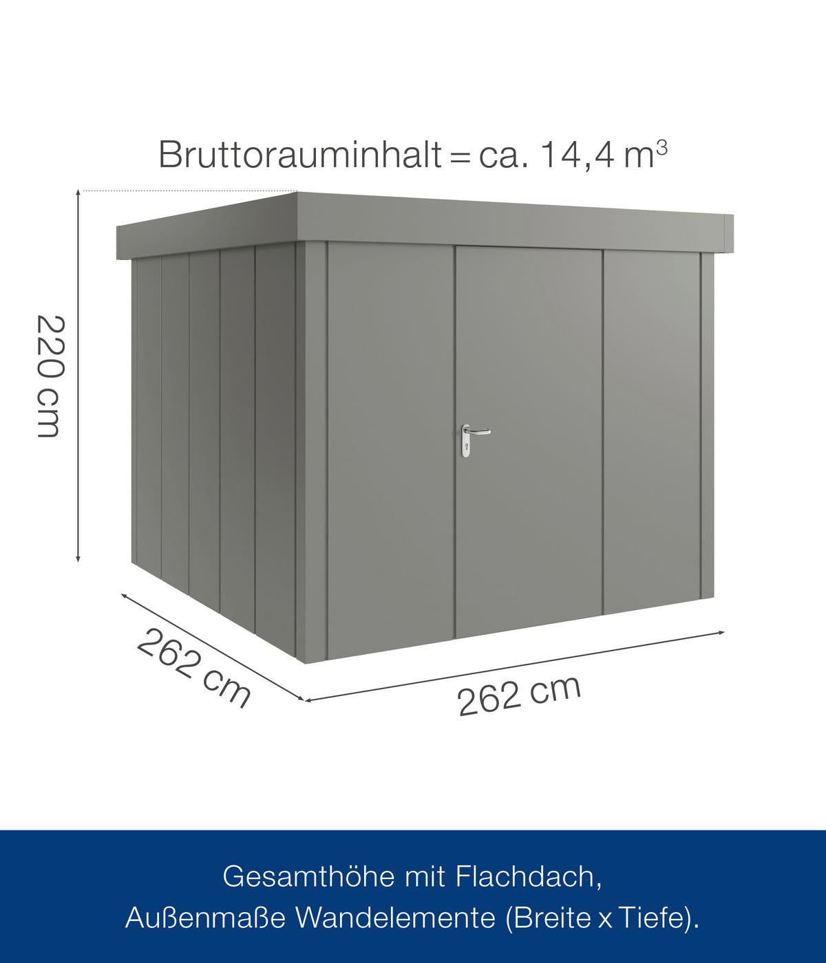 GERÄTEHAUS 229/220/277 cm  - Alufarben, Basics, Metall (229/220/277cm)