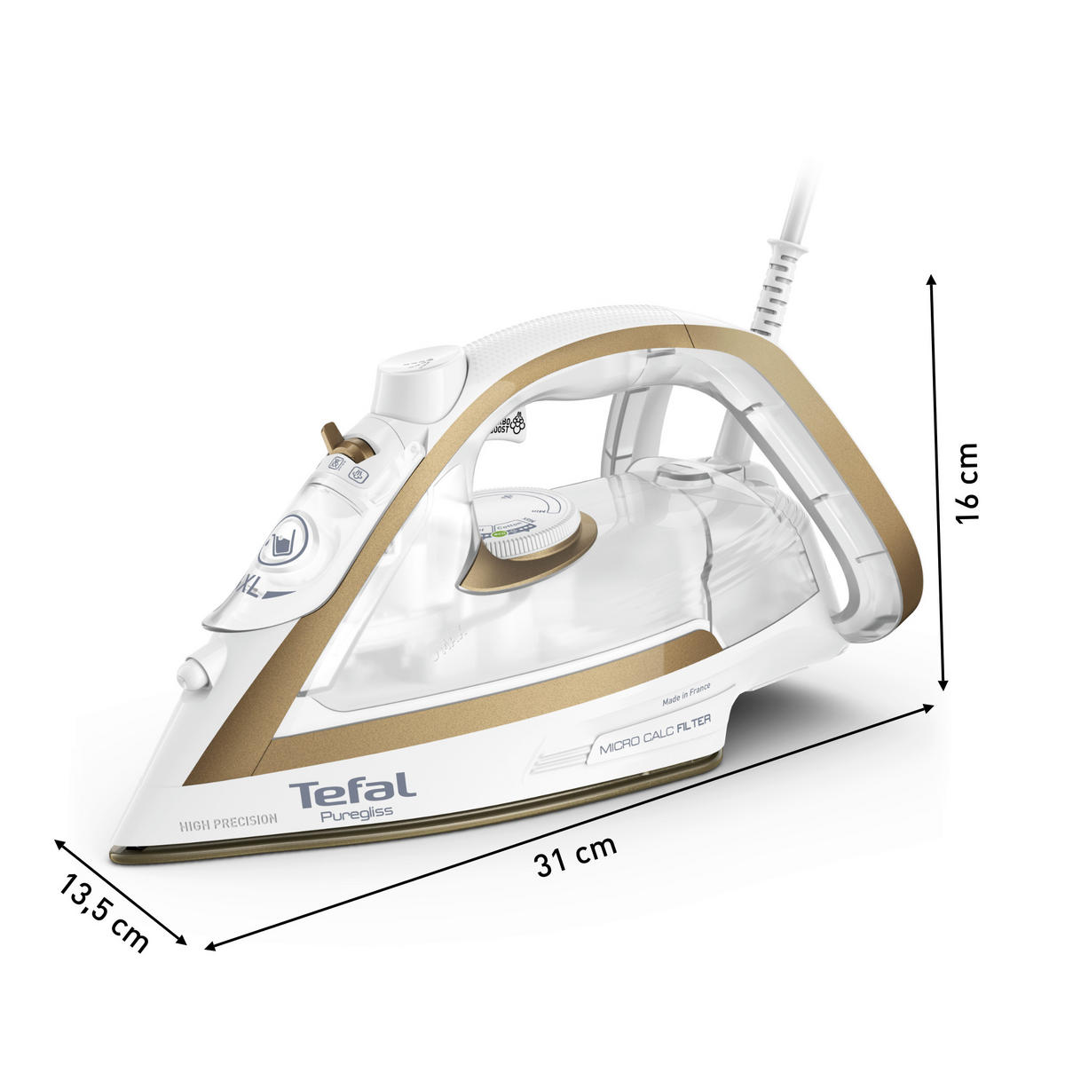 DAMPFBÜGELEISEN   - Weiß/Hellblau, Basics (34/14/18cm) - Tefal