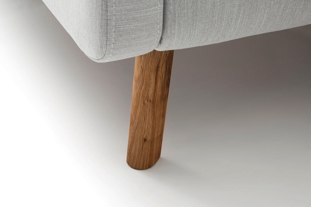 POLSTERBETT 140/200 cm  in Hellgrau  - Eichefarben/Birkefarben, Konventionell, Holz/Textil (140/200cm) - Boxxx