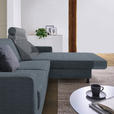 ECKSOFA in Webstoff Blaugrau  - Blaugrau/Schwarz, Design, Kunststoff/Textil (257/165cm) - Xora