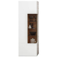 VITRINE in Weiß, Eiche Artisan  - Anthrazit/Weiß, Design, Glas/Holzwerkstoff (65/201/40cm) - Stylife
