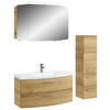 BADEZIMMER 4-teilig  in 131 cm  - Chromfarben/Eichefarben, KONVENTIONELL, Glas/Holzwerkstoff (131cm) - Pelipal
