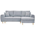 ECKSOFA Hellgrau Webstoff  - Hellgrau/Schwarz, KONVENTIONELL, Holz/Textil (250/145cm) - Carryhome