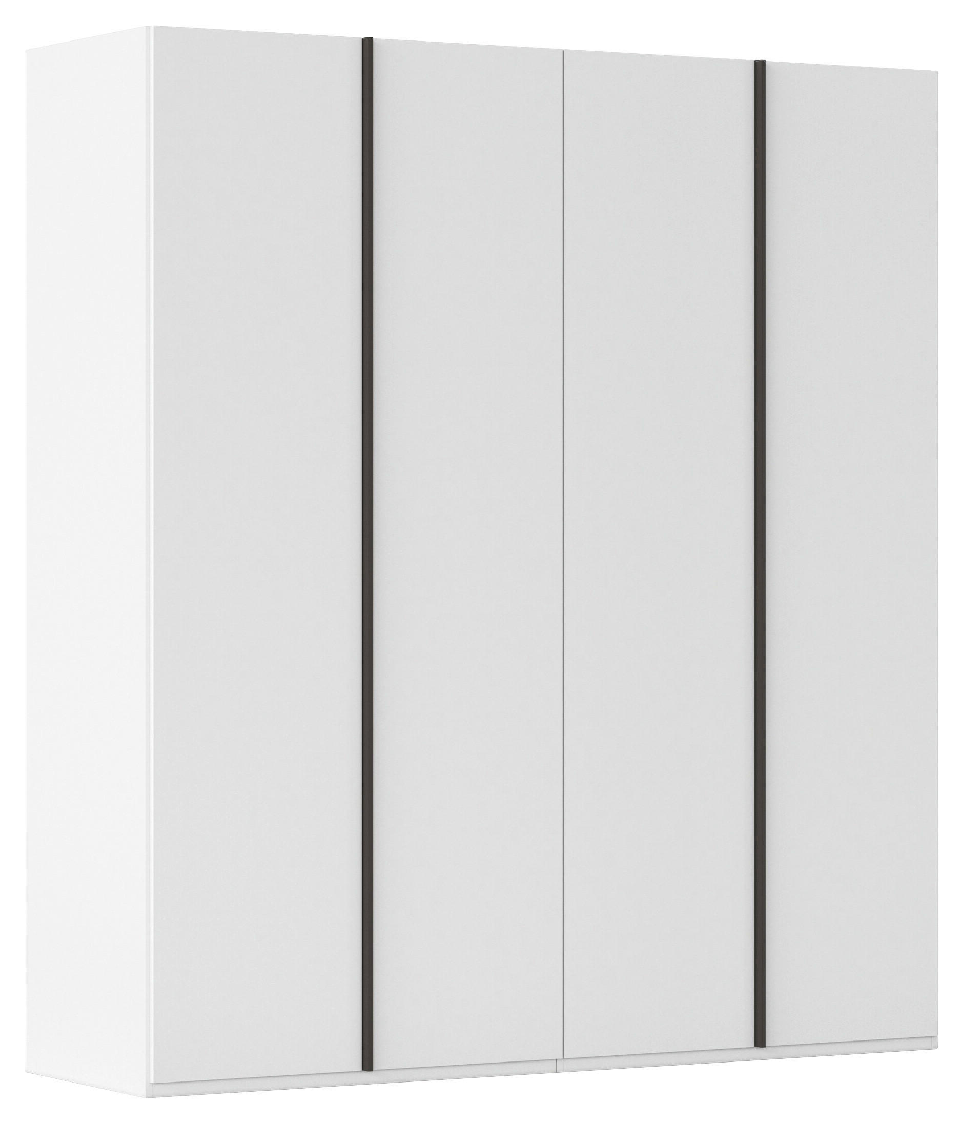 DREHTÜRENSCHRANK 201/235/61 cm,  in Weiß, 4-türig  - Graphitfarben/Weiß, Basics, Holzwerkstoff/Metall (201/235/61cm) - Novel