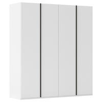 DREHTÜRENSCHRANK 201/235/61 cm,  in Weiß, 4-türig  - Graphitfarben/Weiß, Basics, Holzwerkstoff/Metall (201/235/61cm) - Novel