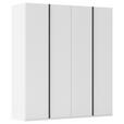 DREHTÜRENSCHRANK 201/235/61 cm,  in Weiß, 4-türig  - Graphitfarben/Weiß, Basics, Holzwerkstoff/Metall (201/235/61cm) - Novel