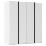 DREHTÜRENSCHRANK 201/223/61 cm,  in Weiß, 4-türig  - Graphitfarben/Weiß, Basics, Holzwerkstoff/Metall (201/223/61cm) - Novel