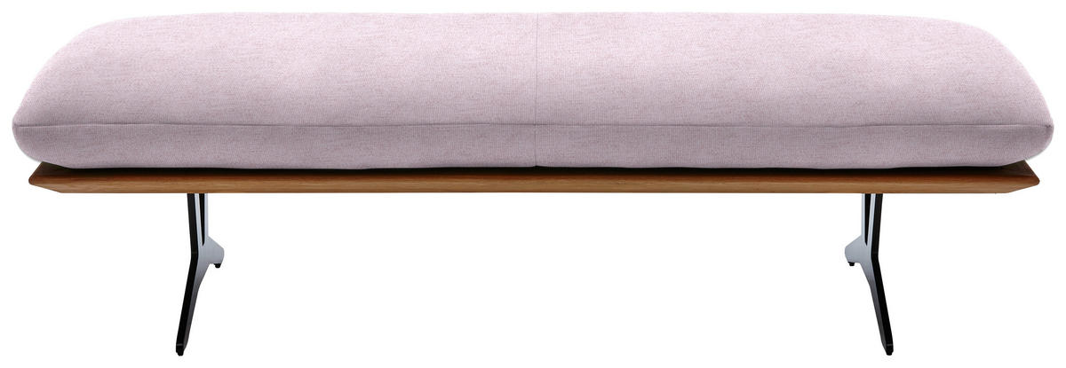 HOCKERBANK in Holz, Textil Hellrosa  - Hellrosa/Schwarz, Design, Holz/Textil (150/43/60cm) - Dieter Knoll