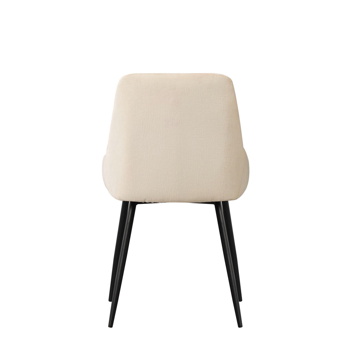STUHL-SET 2 Stück  in Chenille  - Creme/Schwarz, MODERN, Textil/Metall (52/86/44cm) - MID.YOU