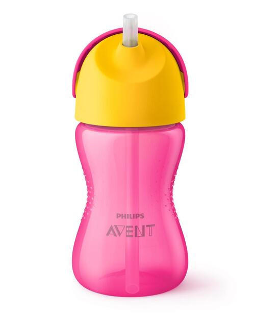 TRINKHALMBECHER 300 ml  - Gelb/Rosa, Basics, Kunststoff (300ml) - Avent