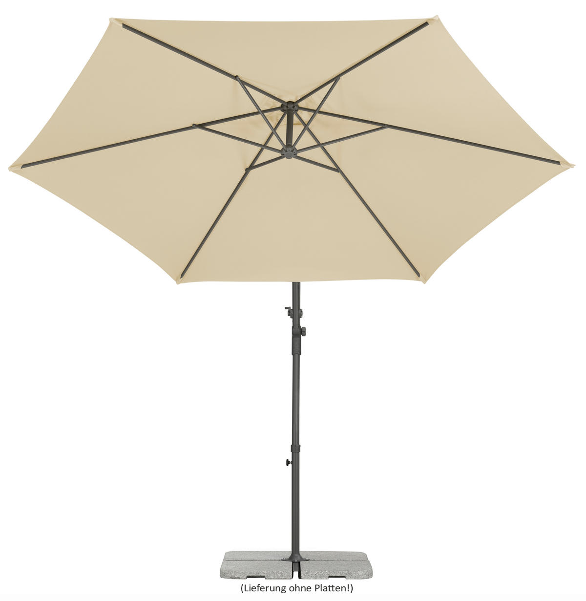 ZÁVESNÝ SLNEČNÍK 278/263/300 cm - prírodná farba/antracitová, Basics, kov/textil (278/263/300cm)