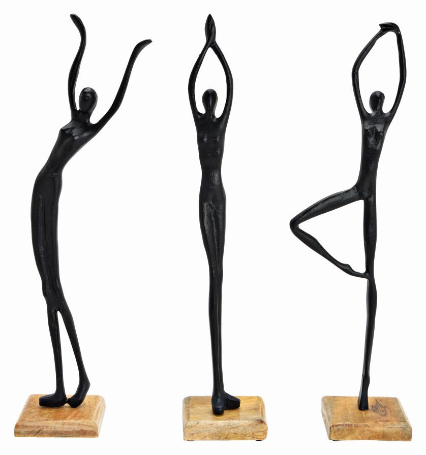 SKULPTUR - Schwarz, Basics, Holz/Metall (10/50/10cm)