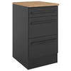 SCHUBKASTENUNTERSCHRANK 50/90/60 cm  in Schwarz  - Eichefarben/Schwarz, Design, Holzwerkstoff/Kunststoff (50/90/60cm) - MID.YOU