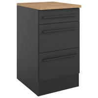 SCHUBKASTENUNTERSCHRANK 50/90/60 cm  in Schwarz  - Eichefarben/Schwarz, Design, Holzwerkstoff/Kunststoff (50/90/60cm) - MID.YOU