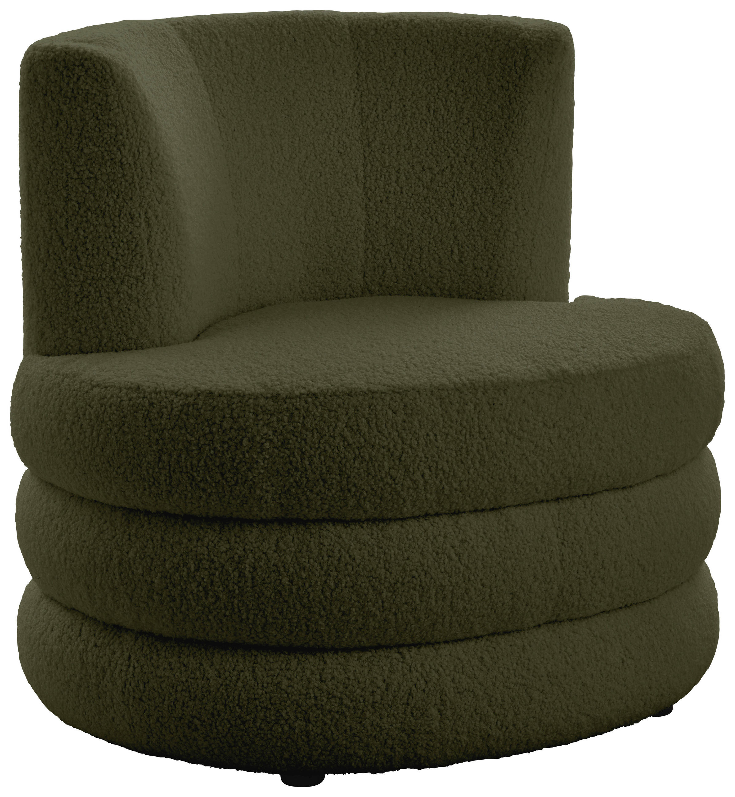 DESIGNSESSEL Magari Flachgewebe, Teddystoff Olivgrün    - Edelstahlfarben/Olivgrün, Trend, Textil/Metall (90/82/85cm) - Livetastic