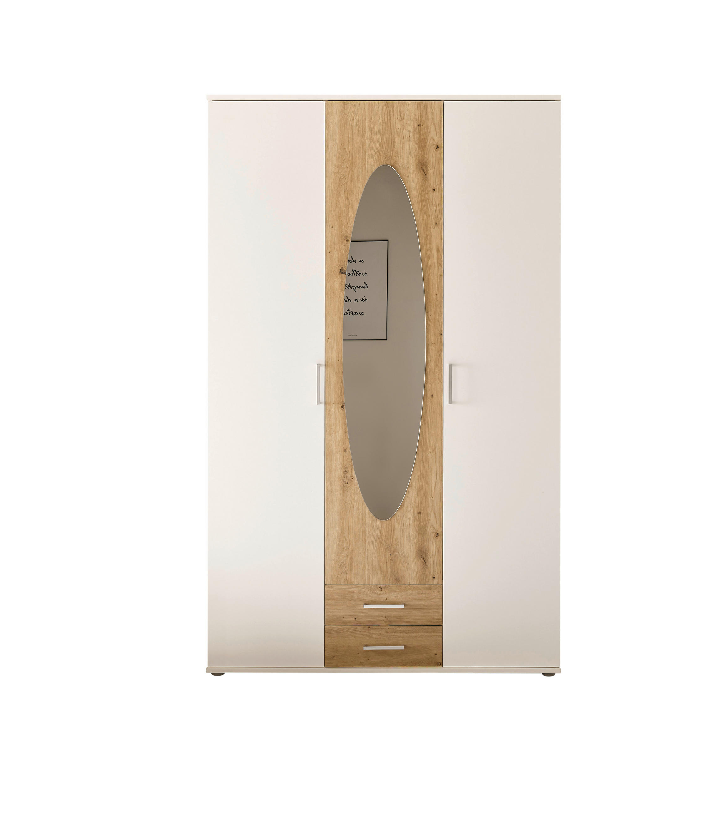 ORMAR S KLASIČNIM VRATIMA bijela, boje hrasta   - bijela/boje grafita, Moderno, drvni materijal (120/195/52cm) - Carryhome