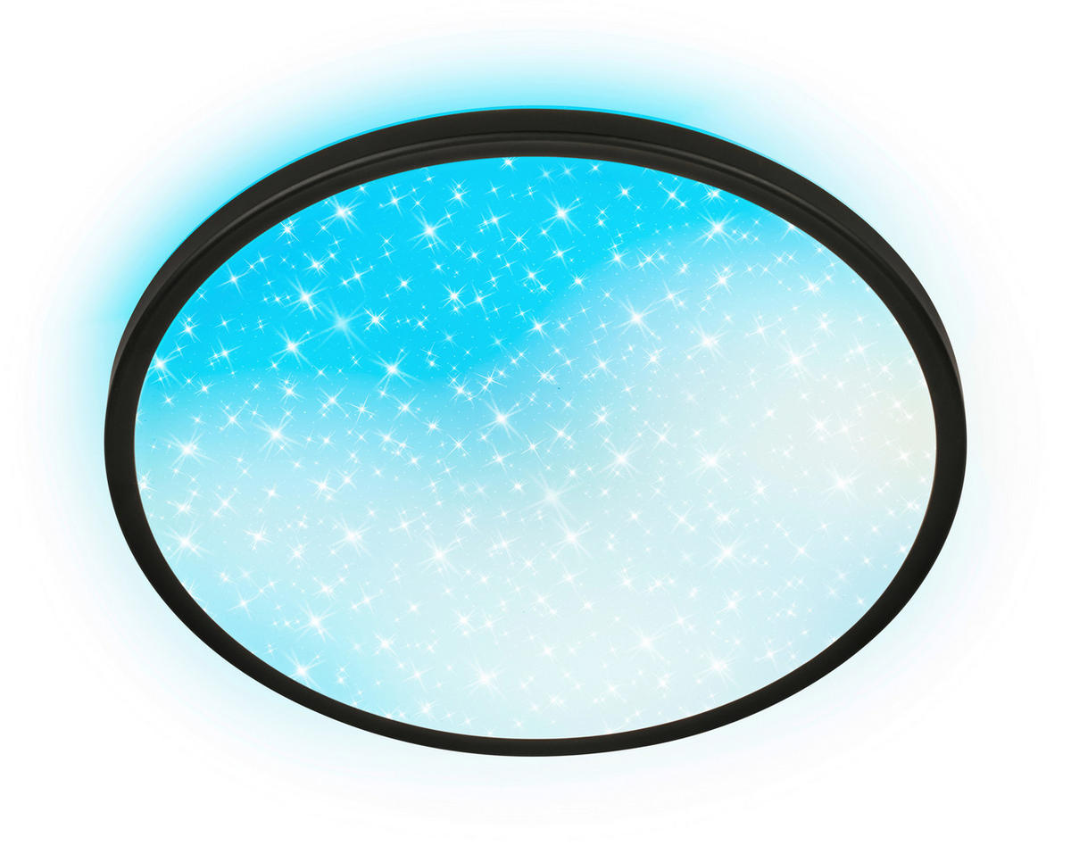 LED-DECKENLEUCHTE Aura Glow 37,5/4,5 cm   - Schwarz, KONVENTIONELL, Kunststoff (37,5/4,5cm) - Briloner