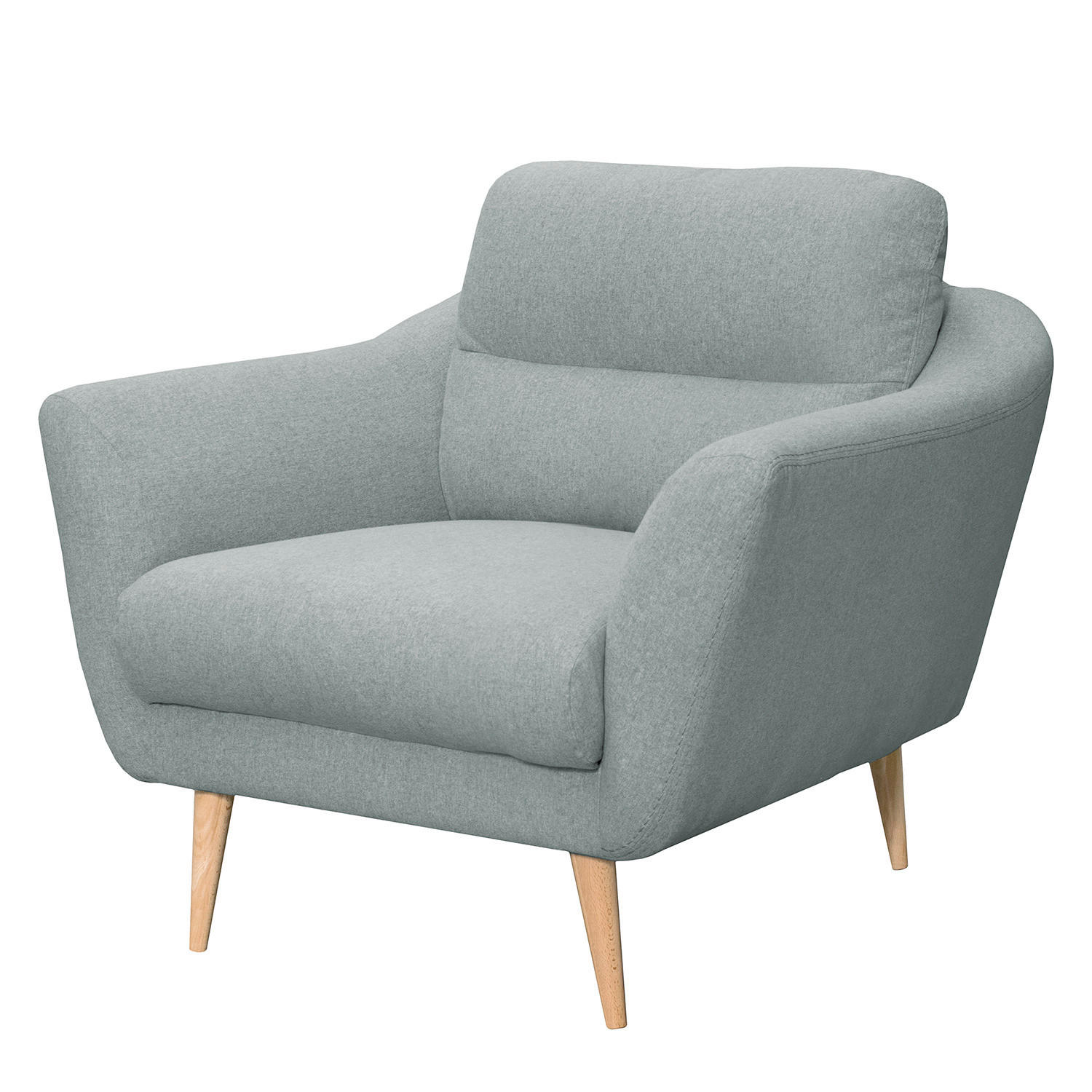 SESSEL in Webstoff Hellblau  - Buchefarben/Hellblau, Design, Holz/Textil (92/87/88cm) - Livetastic