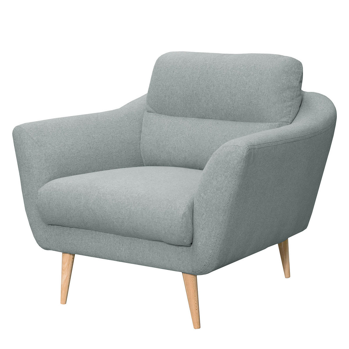 SESSEL in Webstoff Hellblau  - Buchefarben/Hellblau, Design, Holz/Textil (92/87/88cm) - Livetastic