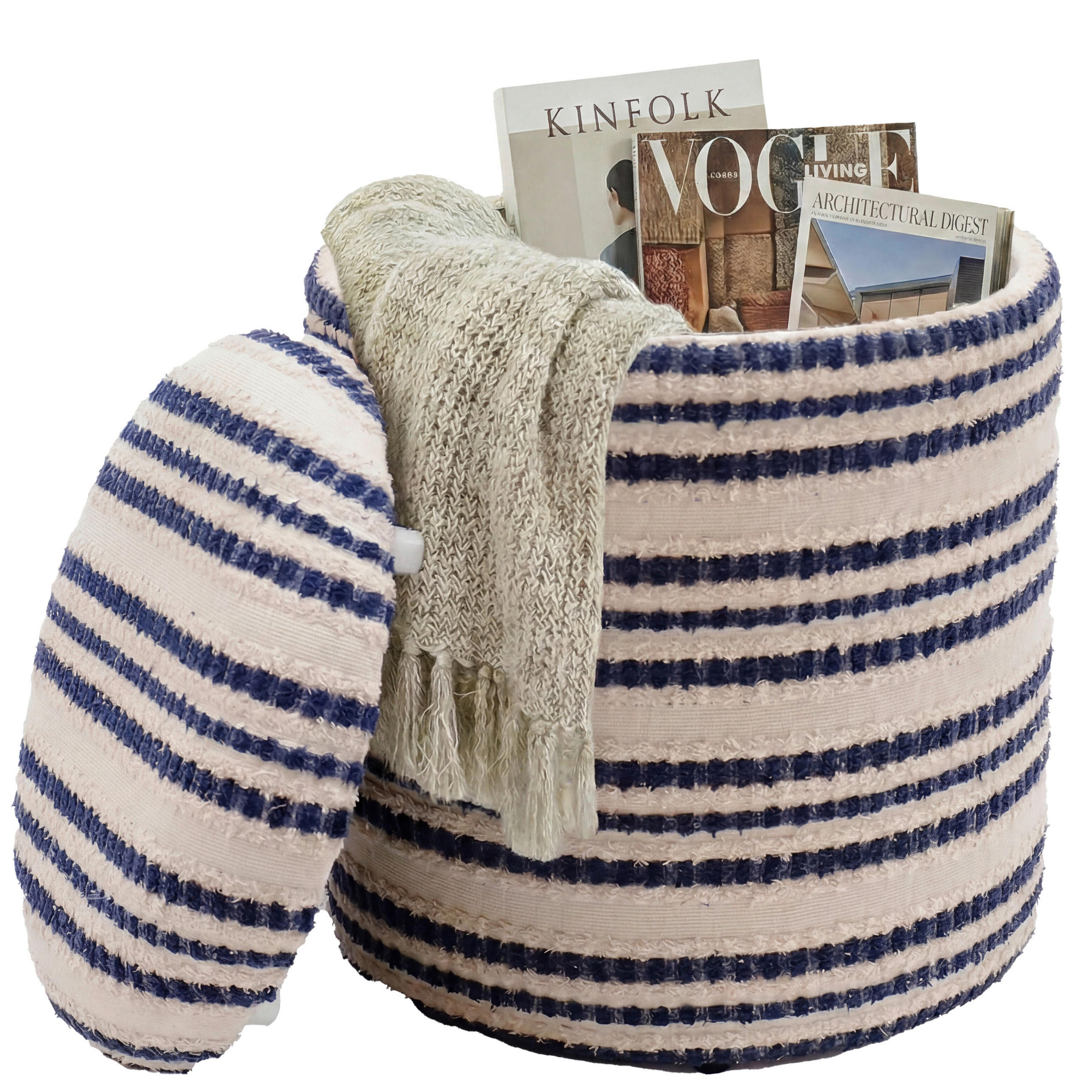 Taburet din textil, bej