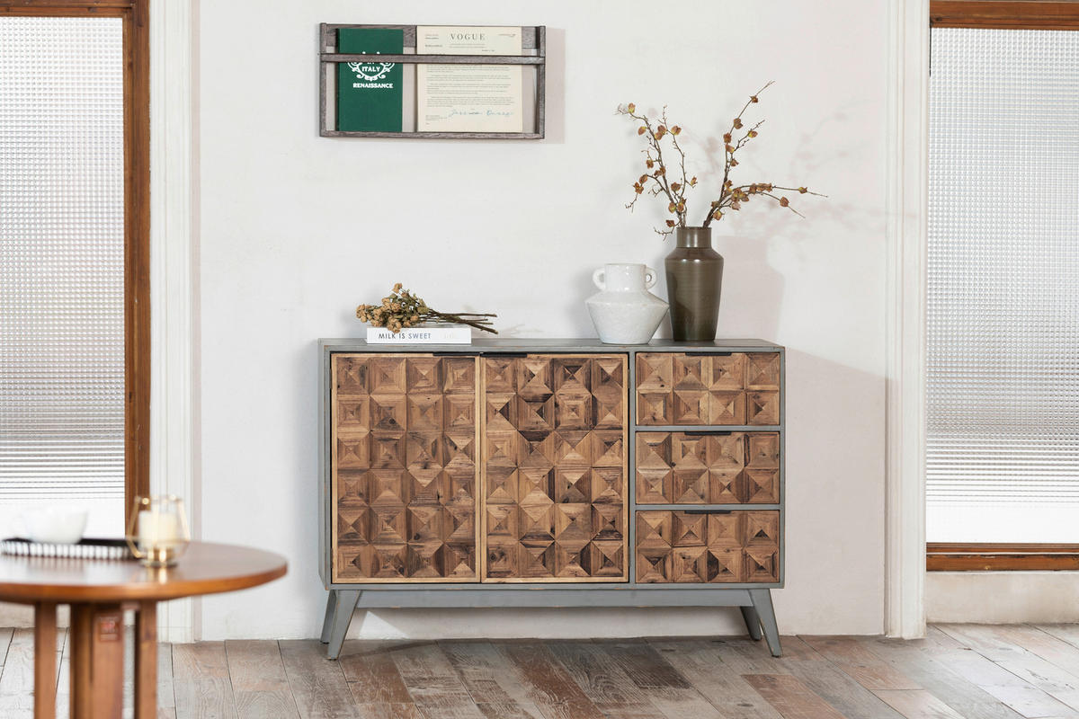 SIDEBOARD  in 120/81/34 cm  - Multicolor/Schwarz, KONVENTIONELL, Holz/Metall (120/81/34cm) - Livetastic