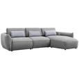 ECKSOFA  in Chenille Hellbraun  340/190 cm  - Hellbraun/Silberfarben, Design, Kunststoff/Textil (340/190cm) - Belluti