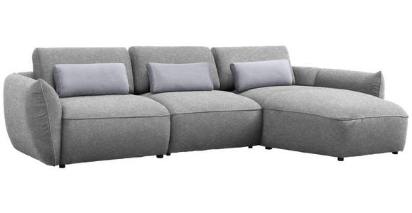 ECKSOFA  in Chenille Hellbraun  340/190 cm  - Hellbraun/Silberfarben, Design, Kunststoff/Textil (340/190cm) - Belluti